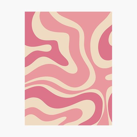 Retro Liquid Swirl, Liquid Swirl, Modern Retro, Abstract Pattern, Photographic Print, Swirl, Wall Decor, Cream, Square