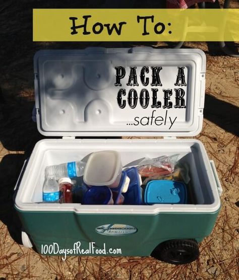 ...I honestly can't believe I am just now figuring out there is a proper way to pack a cooler to ensure food safety (and avoid food poisoning). So today I want to Pack A Cooler, 100 Days Of Real Food, Camping 101, Packing A Cooler, Dry Ice, Ice Chest, Camping Glamping, Camping Outfits, Camping Fun