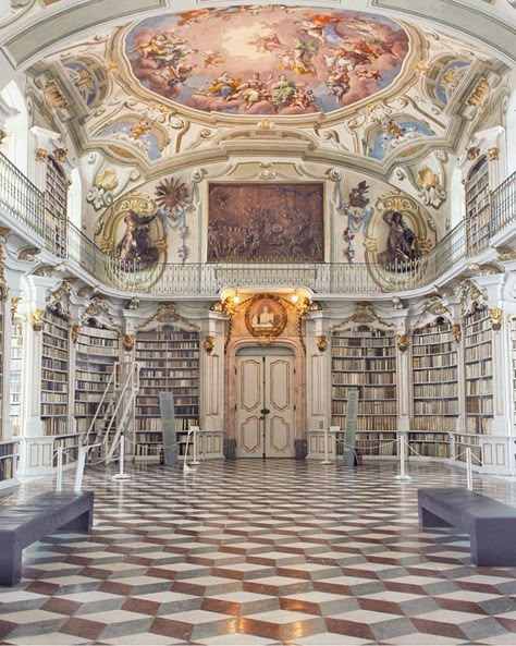 Dreamy Libraries, Admont Abbey Library, Dream Library, Beautiful Library, Castle Aesthetic, Library Aesthetic, Royal Aesthetic, Academia Aesthetic, The Ceiling