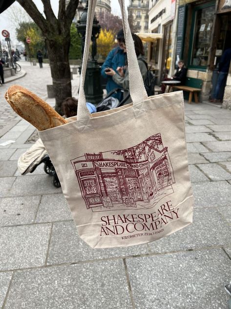 tote bag, tote, baguette, bread, paris, bookstore, shakespeare, shakespeare and company Shakespeare And Company Tote Bag, French Tote Bag, Branded Tote Bags, Best Clothing Brands, Feeling 22, Shopping Totes, Shakespeare And Company, Girls Tote, Bag Display