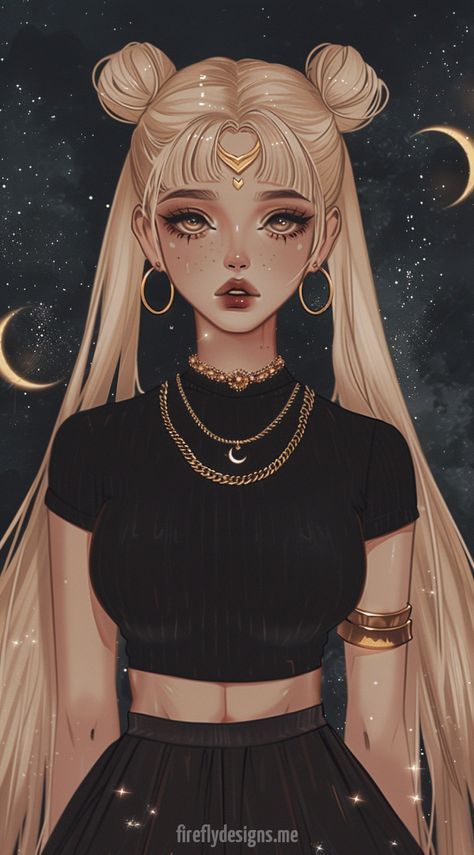 Sailor Moon Fan Art Aesthetic, Magical Girl Wallpaper, Moon Girl Art, Serene Background, Sailor Moon Hair, Background Digital Art, Sailor Moons, Anime Fan Art, Saylor Moon