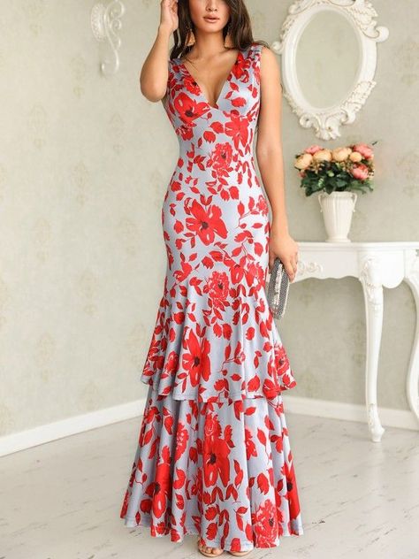 7d6044e95a16761171b130dcb476a43edesc36532805ri Dresses Evening, Trend Fashion, Floral Maxi Dress, Floral Print Dress, Special Occasion Dresses, Dress Patterns, Pretty Dresses, Classy Outfits, Elegant Dresses