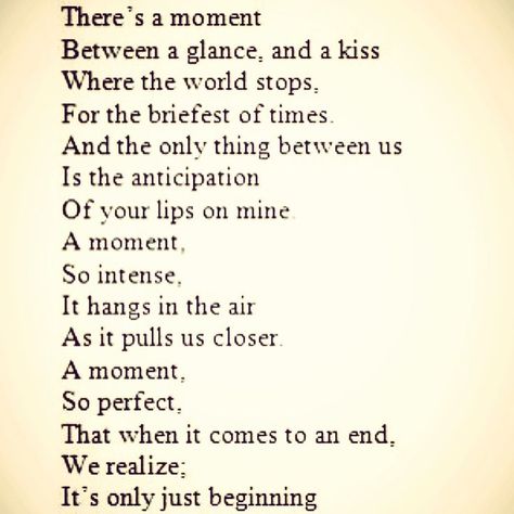 Kissing the one we love brings out joyful emotions that make us feel complete and happy. If you’re looking for some inspiration kiss quotes, these romantic quotes will help you express how kissing makes you feel. A first kiss is the demarcation line: the same information that a moment ago felt private, all of a sudden … Cute Couple Quotes, The Perfect Guy, Love Is, A Poem, A Kiss, Hopeless Romantic, Cute Quotes, The Words, Woman Quotes