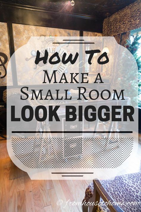 Great tips for making a small room look bigger than it is! | How to Make a Small Room Look Bigger Small Room Look Bigger, Small Space Decorating, Room Look Bigger, Concrete Creations, Small Bedroom Decor Ideas, Glass Dining Room Table, Interior Decorating Tips, Small Room Decor, Diy Concrete