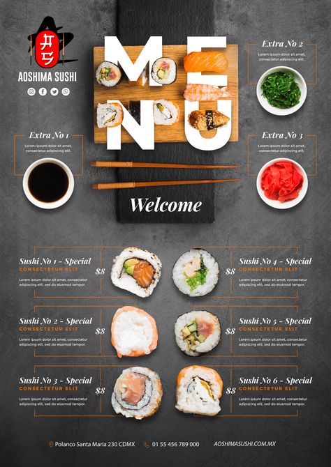 Sushi Bar Design, Japanese Food Menu, Japanese Restaurant Menu, Menu For Restaurant, Beauty Price List, Sushi Logo, Japanese Restaurant Design, Sushi Menu, Sushi Design