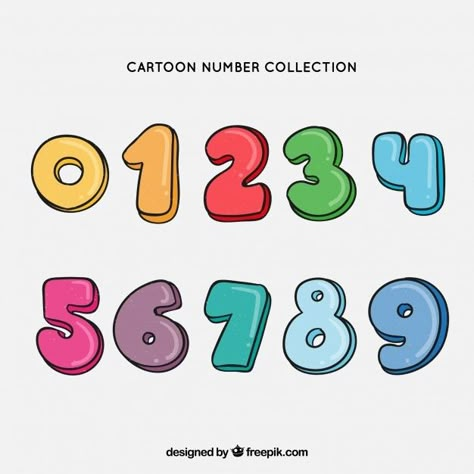 Colección de números de dibujos animados... | Premium Vector #Freepik #vector #coche #luz #dibujos-animados #alfabeto Cartoon Numbers, Alfabet Font, Number Vector, Desain Buklet, Wedding Logo Design, Month Stickers, Numbers For Kids, Design Maker, Alphabet Stickers