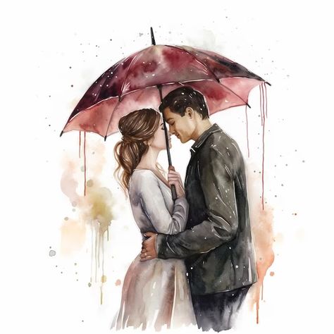 Premium AI Image | there is a painting of a couple kissing under an umbrella generative ai Couple Kissing Painting, Couple Under Umbrella, A Couple Kissing, Painting Of A Couple, Drama Anime, Umbrella Drawing, Under Umbrella, Kiss Painting, Under An Umbrella