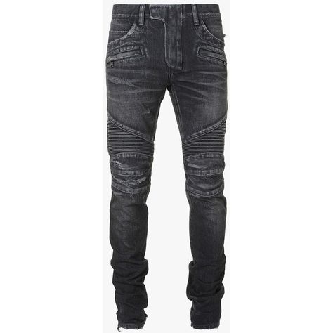 Balmain - Regular-fit vintage cotton biker jeans - Mens biker jeans ($1,640) ❤ liked on Polyvore featuring men's fashion, men's clothing, men's jeans, pants, men, male clothes, mens pants, guys, mens cotton jeans and mens jeans Vans Shoes Outfit, Vintage Jeans Mens, Grey Jeans Men, Mens Fade, Ripped Jeans Men, Balmain Men, Biker Jeans, Weekly Outfits, Grey Jeans