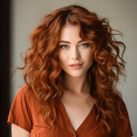 Permed Red Hair, Hair Color Ideas For 2023, Copper Hair Color Ideas, Copper Red Hair, Red Haired Beauty, Ginger Hair Color, Beautiful Red Hair, Copper Hair Color, Auburn Hair