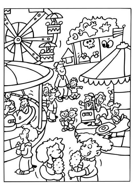 carnivals for kids | Coloring page Carnival - img 6514. Carnival Activities, Tom Und Jerry, Fair Theme, Food Coloring Pages, Kid Coloring Page, Free Coloring Sheets, Cars Coloring Pages, Online Coloring Pages, Coloring Pages To Print