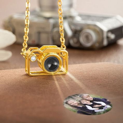 Customized Camera Photo Projection Sterling Silver Necklace - CALLIE Photo Projection Necklace, Camera Charm, Tiny Camera, Projection Necklace, Photographer Gifts, Jewelry Accessories Ideas, Jewelry Lookbook, Delicate Design, Fancy Jewelry