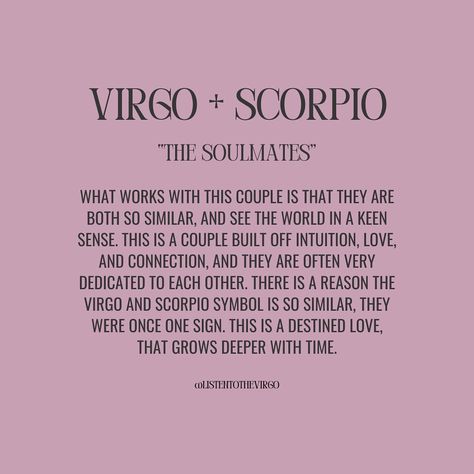 Virgo Love Compatibility + What Works 💞 #Listentothevirgo Virgo And Scorpio Relationship Love, Scorpio Virgo Friendship, Virgo And Scorpio Aesthetic, Virgo Compatibility Chart Relationships, Zodiac Signs Compatibility Relationships, Virgo And Scorpio Relationship, Scorpio And Virgo Relationship, Virgo Compatibility Chart, Virgo X Scorpio