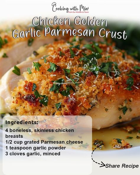 Cooking with Mia Parmesan Crusted, Boneless Skinless Chicken, Garlic Parmesan, Recipes Chicken, Parmesan Cheese, Grated Parmesan Cheese, Skinless Chicken Breast, Chicken Breasts, Bread Crumbs