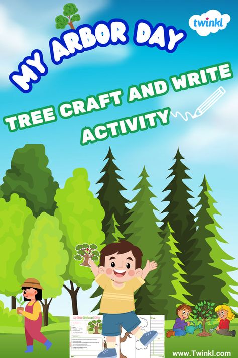 Arbor Day Tree Craft and Write Activity About Trees, Arbor Day, Pinterest Page, Tree Craft, Arbour Day, Nature Activities, Tree Crafts, Nature Themed, Life Cycles