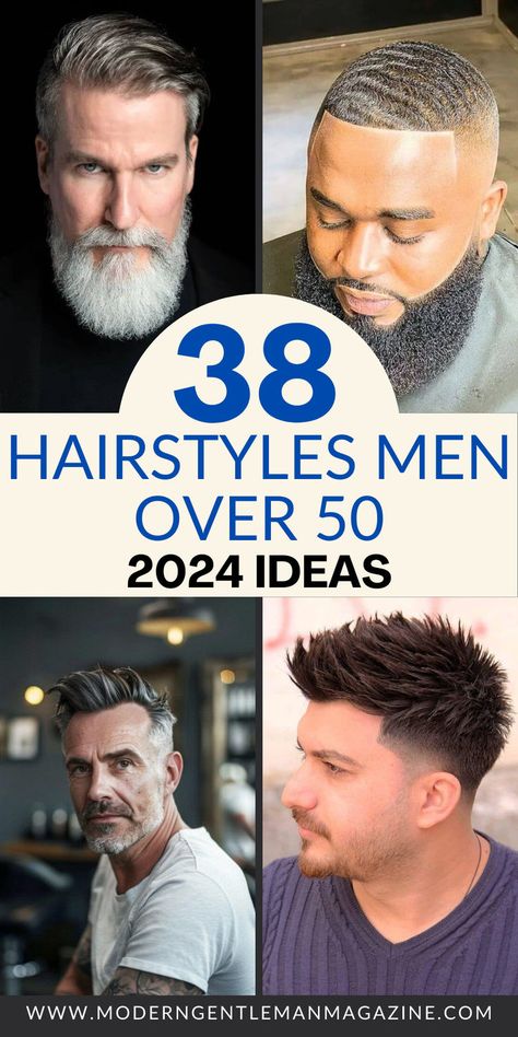 Age gracefully with these 38 hairstyles for men over 50! Whether you prefer short cuts or a bit of length, find stylish options to match your look and keep you feeling fresh. These hairstyles are both classy and age-appropriate. #Over50Hairstyles #MatureMensStyle #MensGrooming #MensHaircuts Men 50s Hairstyle, Men’s 50s Hairstyles, Men’s Hair Styles For Fine Hair, Mens Hair Over 50, Mens Over 50 Hairstyles, Men’s Hairstyles Over 40, Short Viking Hairstyles Men, Old Man Hairstyles, Short Hairstyle Men