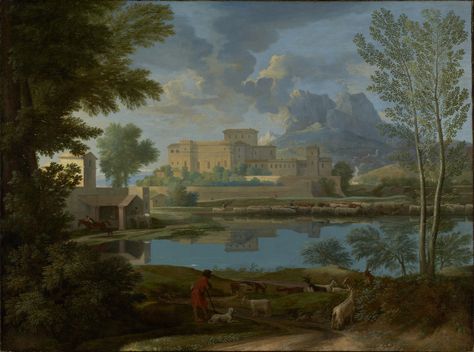 Landscape with a Calm (Un Tem[p]s calme et serein); Nicolas Poussin (French, 1594 - 1665); France; 1650 - 1651; Oil on canvas; 97 × 131 cm (38 3/16 × 51 9/16 in.); 97.PA.60; J. Paul Getty Museum, Los Angeles, California Nicolas Poussin, Infinite Art, Google Art Project, Baroque Painting, History Painting, Baroque Art, Getty Museum, Fine Art Landscape, Oil Painting Reproductions