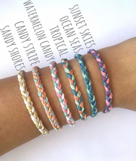 Braided String Bracelet, String Bracelets, Surfer Bracelets, Sandy Shores, Pura Vida Bracelets, Sliding Knot, Candy Stripes, Waist Chain, String Bracelet