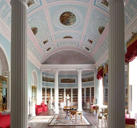 Bridgerton Interior, Georgian Interior Design, Drawing Room Concept, Neoclassical Villa, Kedleston Hall, Regency Interiors, Book Marketing Ideas, Petworth House, Kenwood House