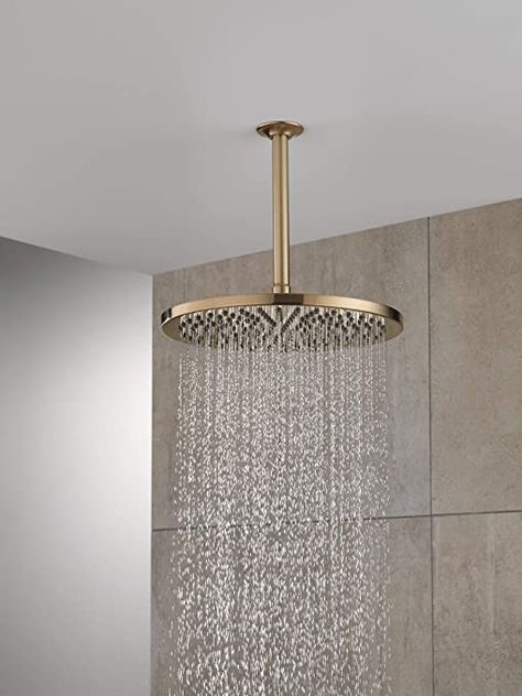 Delta Faucet 52158-25 Single-Setting Metal Raincan Shower Head, 2.5 GPM Water Flow, Chrome - - Amazon.com Delta Champagne Bronze, Ceiling Shower Head, Large Shower Heads, Rain Head, Adjustable Shower Head, Gold Shower, Fixed Shower Head, Rainfall Shower Head, Delta Faucets