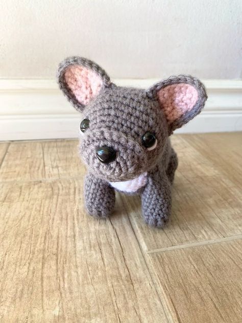 French Bulldog Plushie (Customization Available) Crochet toys free patterns easy #crochettoysfreepatternseasy #crochet #crochettoy #crochetpattern #crochetpatterns 4.603 Crochet Animals Fluffy, Frenchie Crochet Pattern, Fluffy Crochet Pattern Free, Crochet Bulldog Pattern Free, Crochet French Bulldog Pattern Free, Frenchie Crochet, Crochet Frenchie, French Bulldog Amigurumi, Crochet French Bulldog