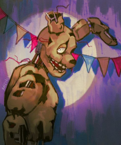 springtrap Fnaf Art Springtrap, Springtrap Pfp, Springtrap Art, Springtrap Fanart, Scary Bunny, Bonnie Fanart, Unreliable Narrator, Horror Fanart, Any Pronouns