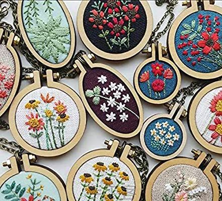 AmazonSmile: INSANY Small Ring Embroidery Hoops Mini Wooden Cross Stitch Hoop Mini Round Oval Wood Hoops for Frame Craft and Hanging 8Pcs/Set Embroidery Types, Miniature Embroidery, Thread Design, Framed Cross Stitch, Framed Embroidery, Silk Ribbon Embroidery, 자수 디자인, Embroidery Jewelry, Hand Embroidery Stitches