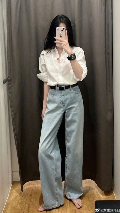 Simple Casual Outfits, Korean Outfit Street Styles, Korean Casual Outfits, Everyday Fashion Outfits, Casual Day Outfits, Quick Outfits, Classy Work Outfits, Stylish Work Outfits, Easy Trendy Outfits