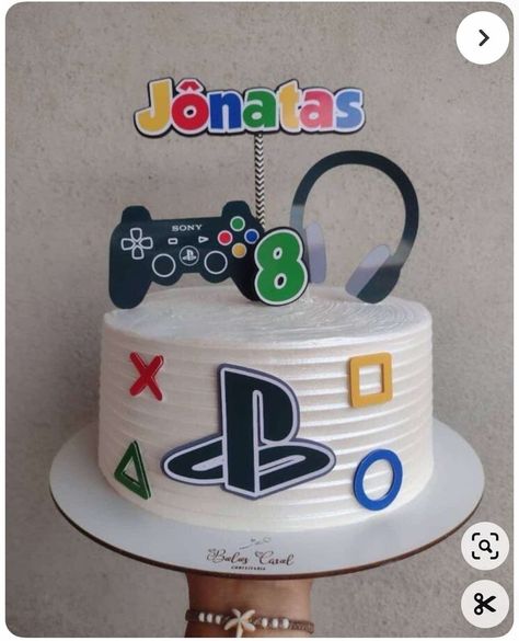 Video Controller Cake, Playstation Controller Cake, Ps5 Controller Cake, Ps5 Cake Ideas, Playstation Birthday Cake, Pastel Play Station, Playstation Cake Ideas, Bolo Tema Video Game, Playstation Cake Topper