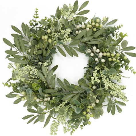 PRICES MAY VARY. Unique Design & Handcraft : The eucalyptus wreath is handmade of top & safe materials. Each one is unique specially handmade.Welcome your guests with this door wreath ! Hang it on your front door for a garden-inspired touch,. If you are looking for that wreath to embellish your festival decor, this is the decorative wreath for you or gift one to your family or friend! Multipurpose wreath : Lifelike eucalyptus wreath add personality and warmth to your farmhouse and home on a fron Wreaths For Front Door Spring, Eucalyptus Wreaths, Outdoor Farmhouse, Front Door Spring, Spring Summer Wreath, Olive Leaves, Green Eucalyptus, Porch Wall, Eucalyptus Wreath