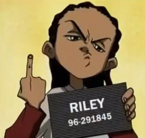 Riley And Huey, Boondocks Riley, Riley Boondocks, Riley Freeman, Boondocks Cartoon, The Boondocks Cartoon, Leavers Shirt, Boondocks Drawings, Black Pfps