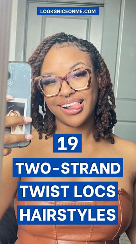 From casual to formal, two strand twist locs are the perfect protective style for all hair types. Create stunning looks with ease and keep your hair healthy. 💫 #TwoStrandTwists #LocsStyles #HairGoals Two Strand Dread Styles, Double Strand Twist Loc Styles, Short Loc 2 Strand Twist, Two Strand Twist Bob Style, Locs On Type 3 Hair, Two Strand Short Locs, Two Strand Twists Locs Styles, Diy Two Strand Twist Natural Hair, Starter Locs Two Strand Twist Styles