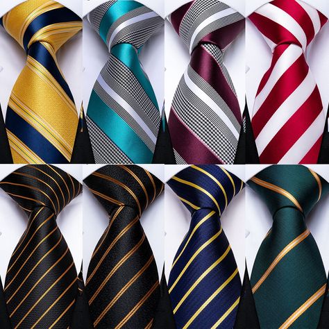 Mens Wedding Ties, Ties Mens Fashion, Necktie Set, Wedding Tie, Mens Silk Ties, Business Party, Ties For Men, Tie For Men, Cufflink Set