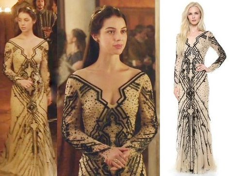 Monique Lhuillier Beaded Tulle Gown (Adelaide Kane) Reign Costumes, Reign Outfits, Marie Stuart, Reign Mary, Reign Fashion, Reign Dresses, Mary Dress, Adelaide Kane, Beaded Tulle