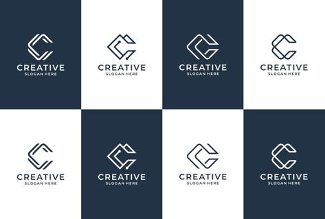 C letter logo collection. initial c logo... | Premium Vector #Freepik #vector #logo #abstract #template #geometric C Letter Logo, Initial C, Hexagon Logo, C Letter, Initials Logo Design, Colorful Logo Design, Warehouse Design, Organic Logo, Monogram Logo Design