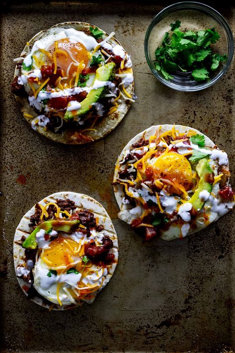 Mini Breakfast Tacos, Tostadas Breakfast, Mexican Brunch Recipes, Spicy Breakfast Ideas, Breakfast Street Tacos, Unique Taco Recipes, Egg Tacos Breakfast, Mexican Breakfast Tacos Recipes, Mexican Brunch Ideas