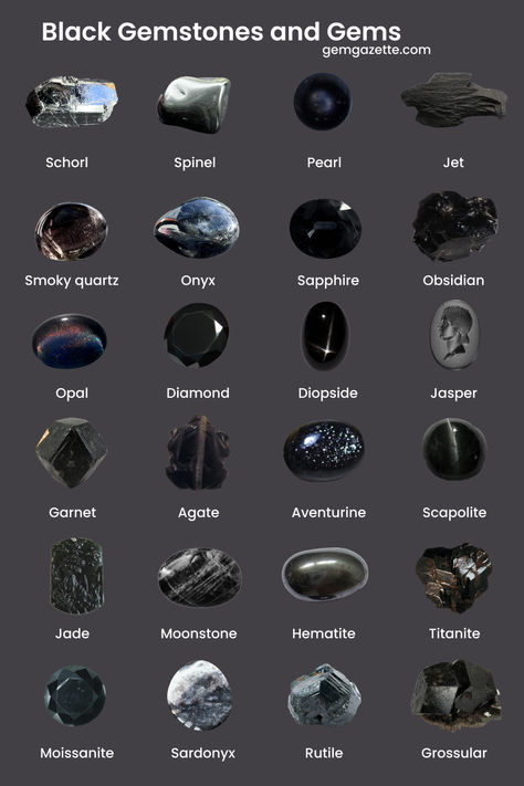 Gemstones Aesthetic, Types Of Quartz, Raw Gemstones Rocks, Black Gemstones, Gemstones Chart, Gray Gemstones, Magical Stones, Black Gems, Black Quartz