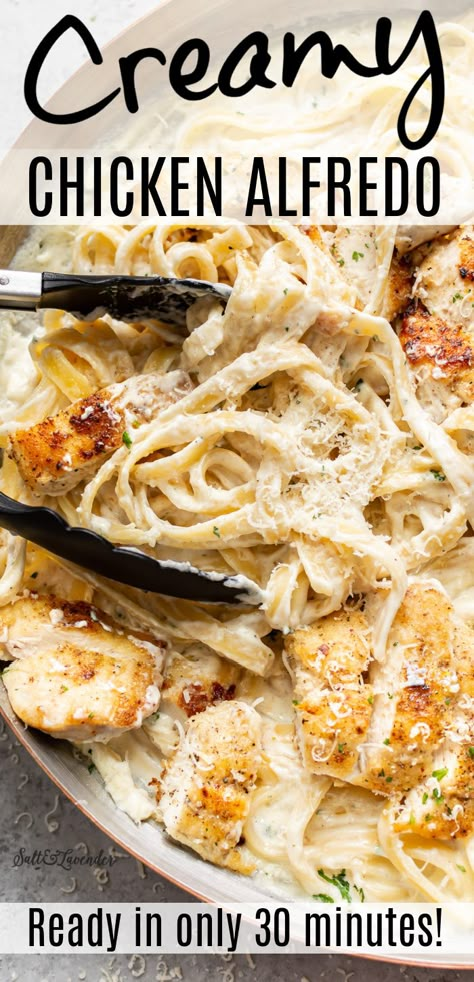 Chicken Fettuccine Alfredo Recipe Olive Gardens, Fast Chicken Alfredo Recipe, Chi Ken Alfredo Pasta, Chicken Fetucinni Alfredo, Easy Alfredo Recipe Dinners, Cheap Chicken Alfredo Recipe, Homemade Chicken Alfredo Sauce Easy, Best Chicken For Alfredo, Fettichini Alfredo Recipe Olive Garden