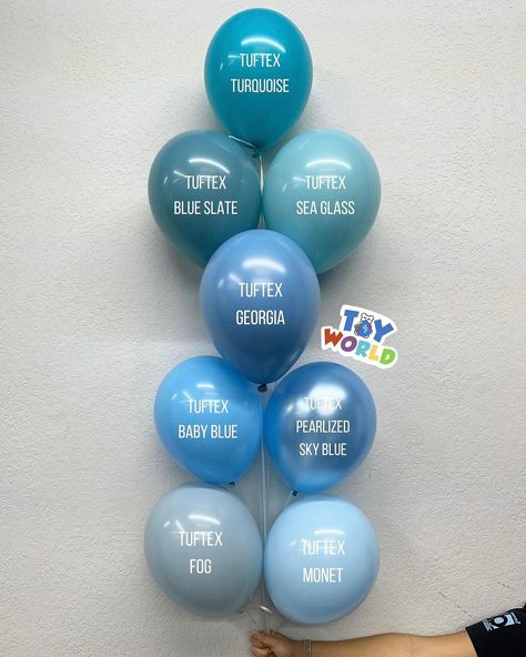 Toy World Inc. | 🩵 BLUES 💙 We’re obsessed with all of these blues, soooo many different shades from TUFTEX & Sempertex too! Which shade of blue is your f… | Instagram Tuftex Balloon Color Combos, Tuftex Balloon Colors, Balloon Colors, Balloon Business, Balloon Shades, Balloon House, Deco Ballon, Bluey Party, Diy Balloon