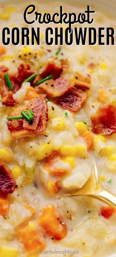 Corn Chowder Crockpot, Top Crockpot Recipes, Crockpot Corn, Crockpot Potatoes, Meals Crockpot, Recipes Potatoes, Potatoes And Vegetables, Meals Chicken, Chicken Crockpot Recipes Healthy