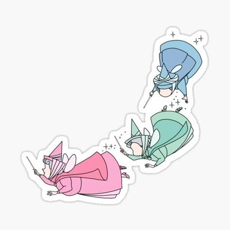 Disney Stickers Aesthetic, Cartoon Stickers Printable, Disney Stickers Printables, Sleeping Beauty Fairies, Disney Stickers, Cute Laptop, Sticker Design Inspiration, Fairy Stickers, Stickers Cartoon