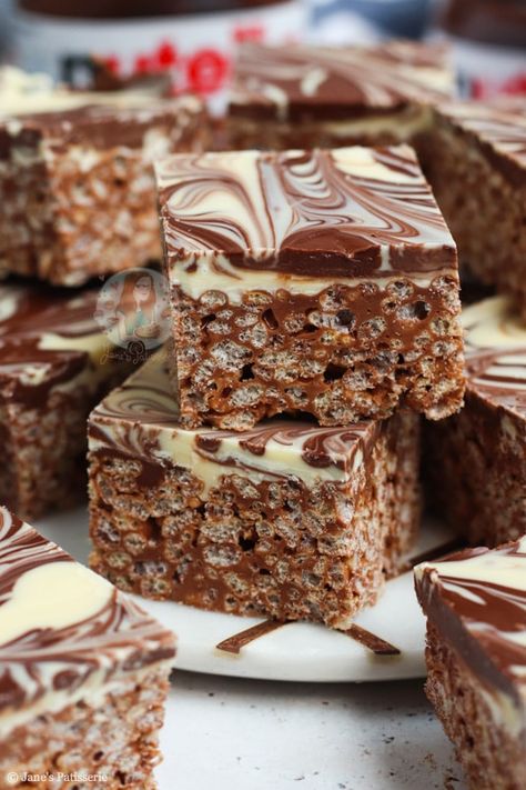 Nutella Rice Krispie Treats, Janes Patisserie, Bar Cake, Mars Bar, Tray Bake Recipes, Nutella Recipes, Chocolate Nutella, Crispy Treats, Rice Krispie Treats