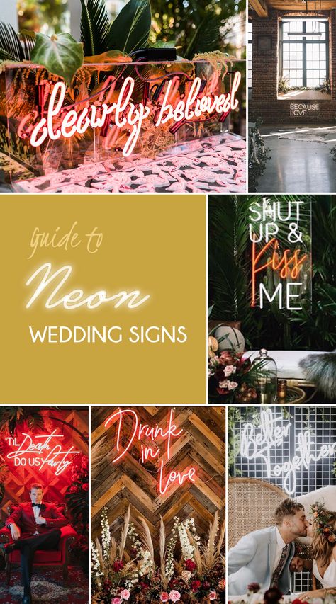 Neon Sign For Wedding Ideas, Wedding Sign Light Up, Neon Signage Wedding, Wedding Neon Sign Sayings, Wedding Reception Neon Sign, Neon Signs Quotes Wedding, Neon Wedding Sign Ideas, Neon Signs For Weddings, Neon Wedding Signs