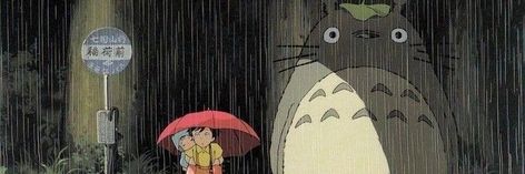 My Neighbor Totoro, A Cartoon, In The Rain, Cartoon Character, The Rain, Umbrella