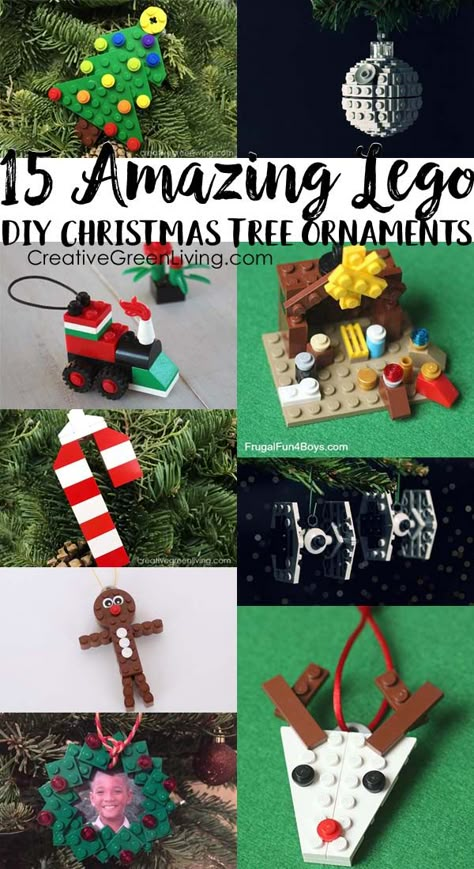 These are the best DIY Lego Christmas ornaments! Each of these projects comes with instructions for how to build them, which makes building Xmas tree decorations easy for kids. Building Lego Christmas ornaments is the perfect boredom buster for boys and girls. Lego Christmas Ornaments, Lego Ornaments, Lego Christmas Tree, Lego Tree, Diy Lego, Lego Christmas, Lego Diy, Lego Activities, Awesome Lego