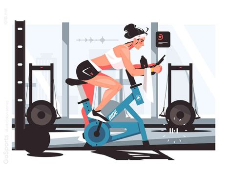 Cycling Illustration, Stationary Bicycle, Vector Illustration Character, Indoor Sports, Indoor Cycling, Learning Design, Cycling Workout, Crafts Beautiful, Anton