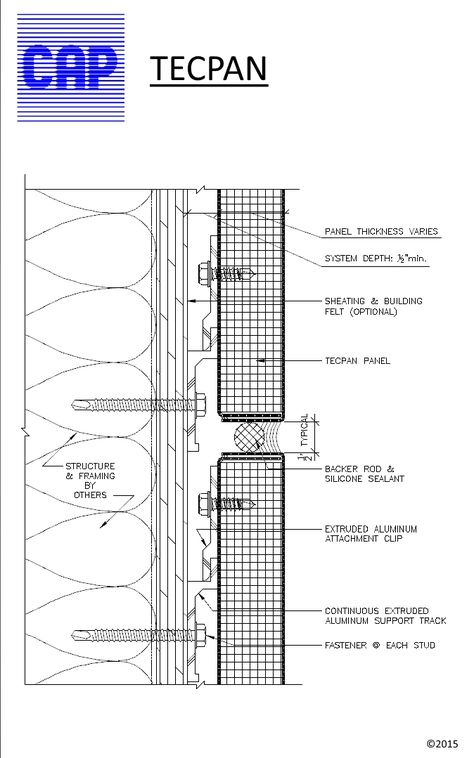 Ventilated Facade Detail, Aluminum Wall Panel, Aluminum Cladding, Plaster Board, Drawing Elements, Facade Detail, Interior Design Sketchbook, Aluminium Cladding, Detail Drawing