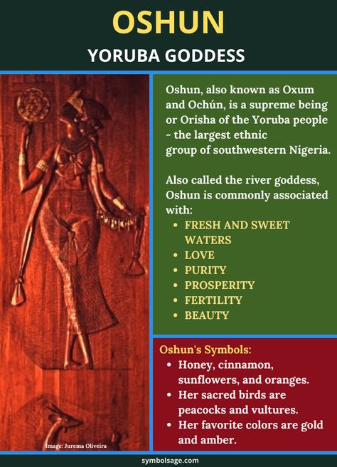 African Orishas Deities, Yoruba Orishas Deities, Goddesses Of Love, Oshun Goddess Art, Osun Orisha Goddesses, Oshun Symbol, The Orishas, African Dieties, African Gods And Goddesses