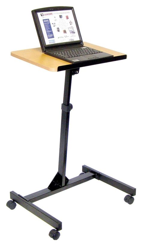 Portable Standing Desk, Laptop Desk Stand, Mobile Desk, Laminate Table Top, Oak Laminate, Computer Stand, Business Furniture, School Furniture, Office Max