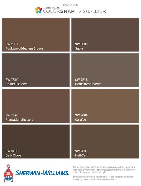 Deck color Brown Exterior Paint, Exterior Brown Paint Colors, Sw Sable, Sherwin Williams Homestead Brown, Best Dark Brown Paint Colors Sherwin Williams, Rookwood Brown Sherwin Williams, Sable Sherwin Williams, Brown Exterior Door Paint Colors, Dark Brown Exterior House Colors Paint