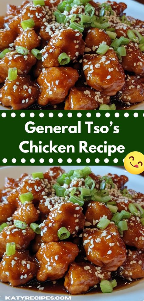 This General Tso’s Chicken recipe features tender, crispy chicken pieces tossed in a flavorful, slightly sweet and spicy sauce. Serve it over rice for a satisfying meal that’s easy to make at home. General Tso Chicken Easy, Dinner Ideas For Parties, Dinner Ideas Fun, Quick Dinner Ideas For Two, Easy General Tso Chicken, Family Dinner Ideas Healthy, Fresh Dinner Ideas, Easy Dinner Ideas For Family, General Tso's Chicken Recipe